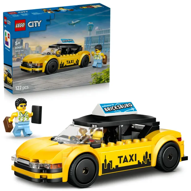 【LEGO 樂高】城市系列 60487 黃色計程車(玩具車 創意力遊戲 積木 兒童玩具)