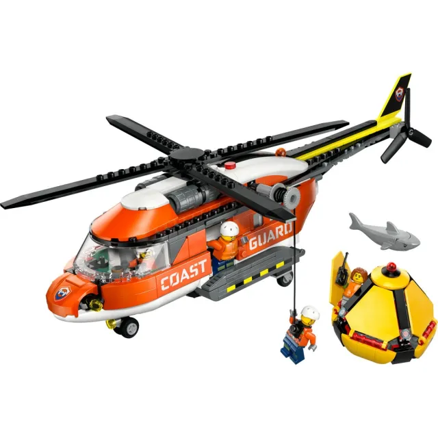 【LEGO 樂高】城市系列 60503 海岸巡防隊直升機(玩具飛機 創意力遊戲 積木 玩具)