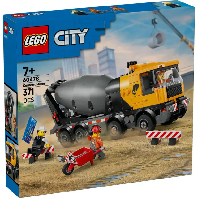 【LEGO 樂高】城市系列 60478 混凝土攪拌車(玩具車 創意力遊戲 積木 玩具)