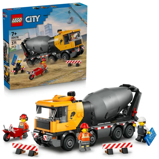 【LEGO 樂高】城市系列 60478 混凝土攪拌車(玩具車 創意力遊戲 積木 玩具)