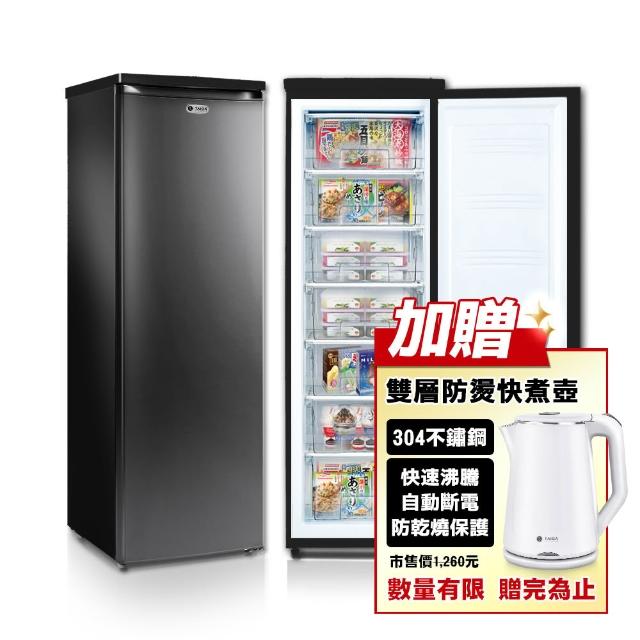 【TAIGA 大河】家電快配★230L低頻極窄身右開7層直立式冷凍櫃(CB1019 黑)