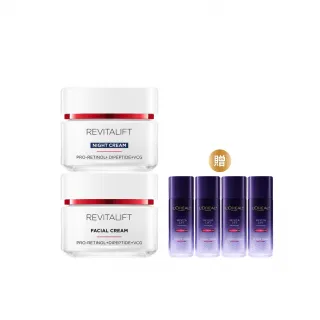 【LOREAL Paris 巴黎萊雅】活力緊緻專研抗皺修護乳霜/晚霜50ml_2入組(A醇PRO小臉霜)