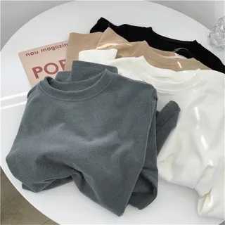 【AS 梨卡】女裝 加絨加厚 上衣 內搭 秋冬上衣 休閒風 保暖修身 內搭上衣WT189(上衣 內搭 秋冬上衣)