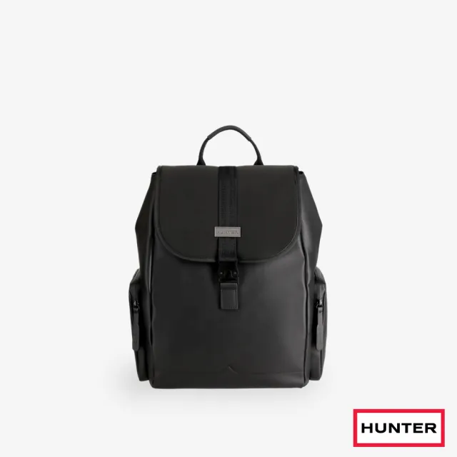 【HUNTER】官方旗艦館_塗層皮革後背包(黑色)