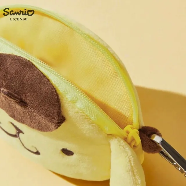 【SANRIO 三麗鷗】雙11 布丁狗Pom Pom Purin正版授權毛絨零錢包耳機包吊飾鑰匙圈(閨蜜女兒女友生