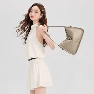 【MIYUNA 米友娜】真皮頭層牛皮Nimra寬肩帶柔軟斜背包(真皮包包 大象灰)