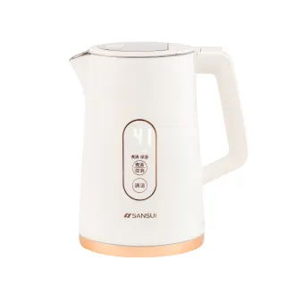 【SANSUI 山水】1.7L不鏽鋼智能溫控電茶壺 快煮壺 電熱水壺/租屋族/母親節禮物(SWB-K99W)
