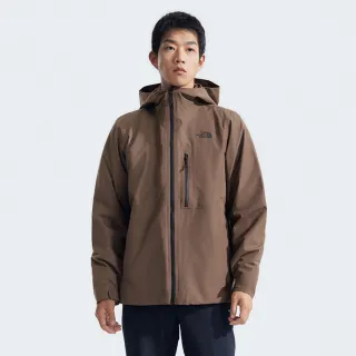 【The North Face 官方旗艦】北面男款棕色DryVent防水透氣保暖連帽羽絨內裡三合一外套｜83SL1OI