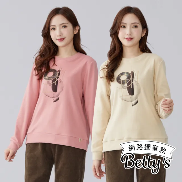 【betty’s 貝蒂思】網路獨賣★幾何圖案顯瘦絨感上衣(共三色)
