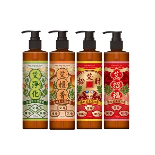 【美吾髮】3入任選 艾系列大三元艾草淨化強運能量洗沐2合1潔淨露330ml(淨化/招財/招福/檀香/桃花)