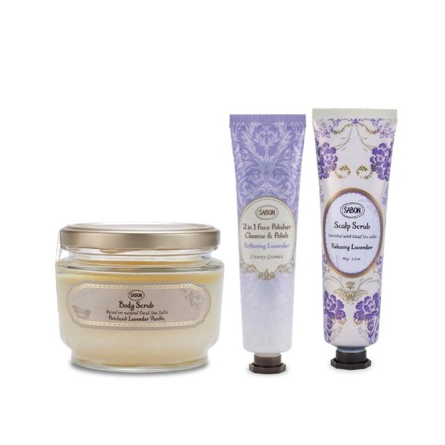 【SABON】官方直營 磨砂女王入門組(身體磨砂膏320g+頭皮磨砂膏90g+臉部磨砂膏60ml)