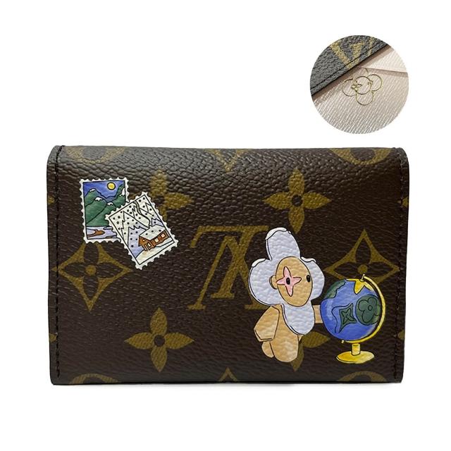 LV LOUIS VUITTON路易威登 M15343 聖誕限定 Vivienne 系列 Monogram 帆布暗扣名片夾