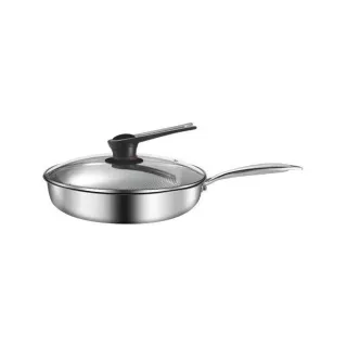 【CS22】加厚不鏽鋼蜂窩紋平底鍋30cm