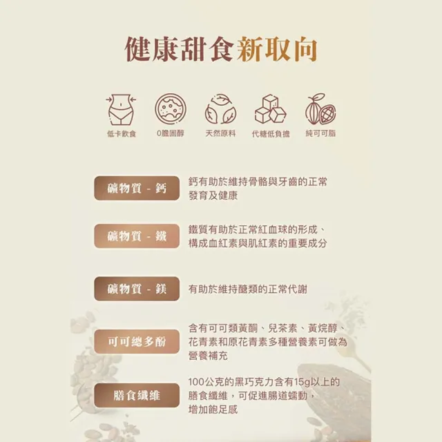 【日初良食】黑巧克力禮盒  三種口味任選4入組(100%黑巧、72%膠原蛋白巧克力、72%焦磷酸鐵巧克力)
