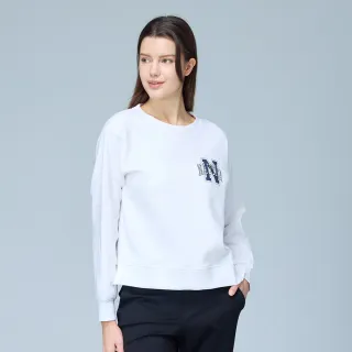 【NAUTICA】官方旗艦 女裝 品牌LOGO短版長袖T恤(白色)