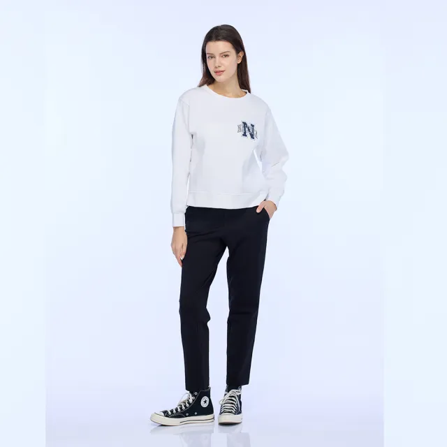 【NAUTICA】官方旗艦 女裝 品牌LOGO短版長袖T恤(白色)