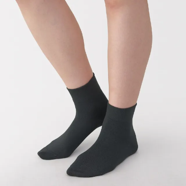 【MUJI 無印良品】女足口柔軟舒適莫代爾混輕薄直角短襪23-25cm(柔白/深灰/淡黃/薄荷綠/淺藍/淺紫/棕色)