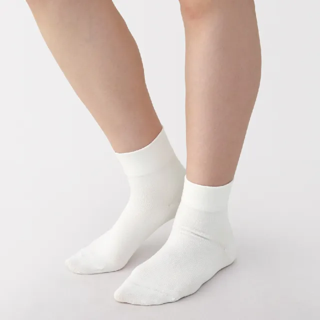 【MUJI 無印良品】女足口柔軟舒適莫代爾混輕薄直角短襪23-25cm(柔白/深灰/淡黃/薄荷綠/淺藍/淺紫/棕色)