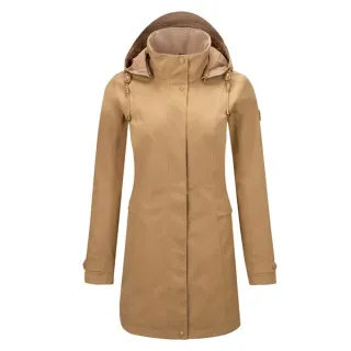 【ATUNAS 歐都納】女 GORE-TEX+保暖羽絨二件式中長版連帽外套.都會休閒長版風衣(A1GT2515W 卡其)