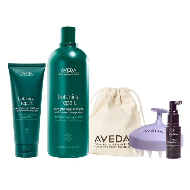 【AVEDA】花植結構大容量組(花植結構重鍵洗髮精1000ml+花植結構重鍵潤髮乳200ml_洗髮同時護髮 修護受損)