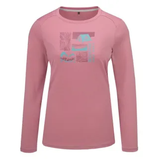 【ATUNAS 歐都納】女 循環長袖排汗T恤.經典百搭.快乾排汗衣.休閒運動衫(A6TS2537WC 霧粉)