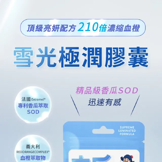 【乖乖生技】雪光極潤膠囊(28粒/袋 高濃縮血橙 兩週可見 自信好氣色)