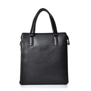 【A&L 紳士館】交換禮物 真皮.頭層牛皮Hudson商務休閒郵差斜背包-V0402(真皮包包 尊爵黑)