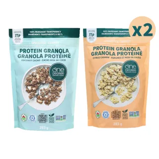 即期品【One Degree Organic Foods】有機無麩質發芽穀物蠶豆蛋白脆片 283gx2包(可可椰子/柑橘腰果)