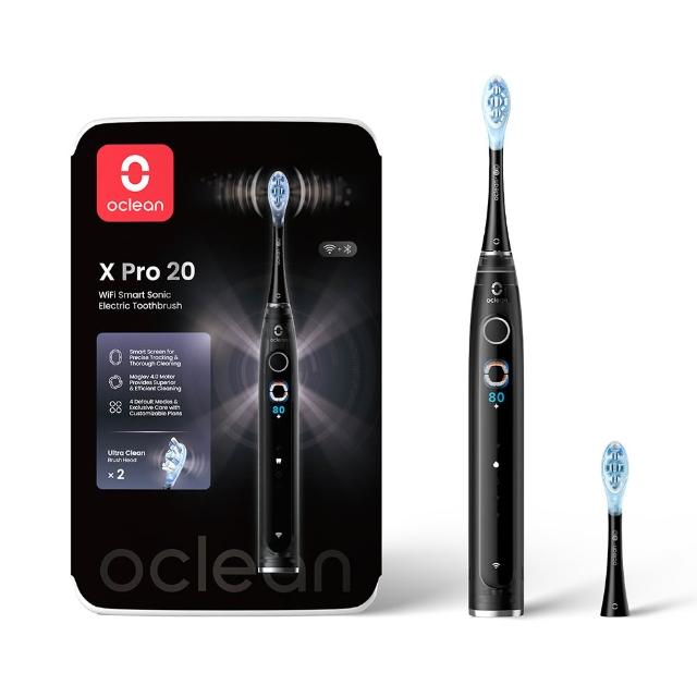  Oclean歐可林 X PRO 超音波振動式電動牙刷，來自中國品牌的專業潔牙工具，尺寸150x30x30mm，重量僅400g，便攜輕巧。支援充電式、USB充電式及充插兩用，電源5V-1A，適合成人使用。全系列通用刷頭，包含1個標準清潔型刷頭，潔牙模式包括清潔、柔動、按摩、護齦四種，輕鬆護齒。配件齊全：刷頭、充電線、底座、說明書。保固1年，個人衛生用品，中國製造。提升口腔健康，SEO最佳化電動牙刷推薦。 