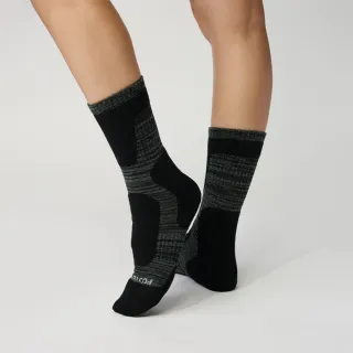 【FOOTER】減壓顯瘦輕壓力登山襪-男款-局部厚(T202L-黑)-媽祖繞境推薦襪款