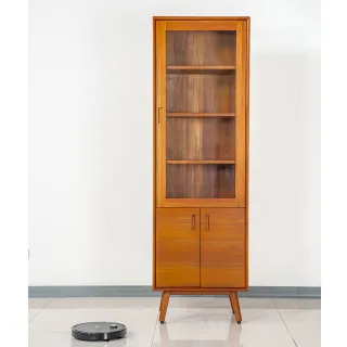 【Mahogany 瑪荷尼家具】免組裝 60X40X190   晨光60有門書櫃  全原木桃花心木 書櫃 M1-CB30-2.6M(KD/G2)