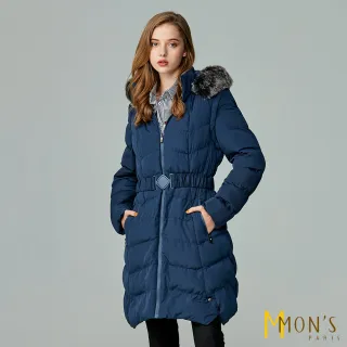 【MON’S】帽領袖可拆兩穿鋪棉大衣(直)
