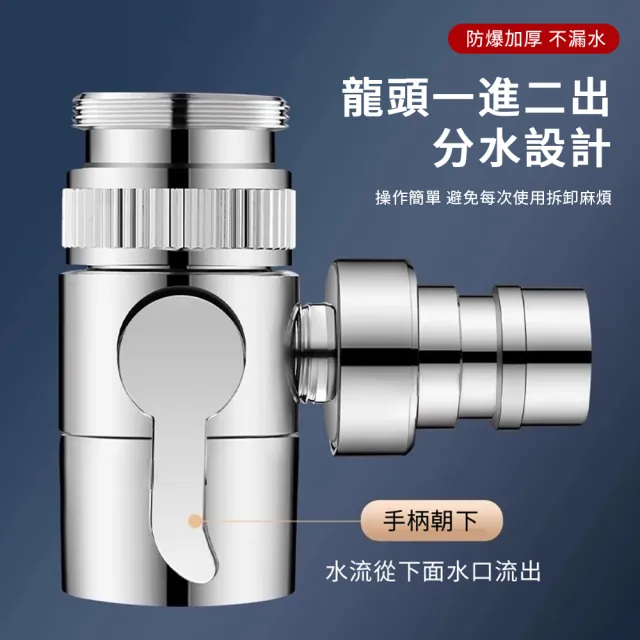 【UMIS】一分二洗衣機水龍頭轉接頭 萬能水龍頭轉接頭 分流器 分水器 一進二出  4分螺紋管 全銅加厚