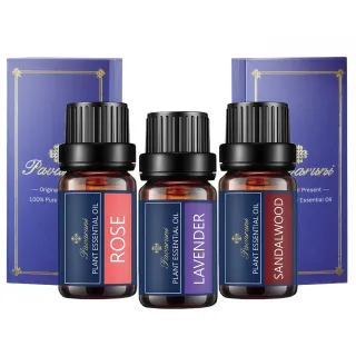 【Pavaruni】美國100%純精油10ml三入組(植物單方精油/薰衣草/玫瑰/檀香)