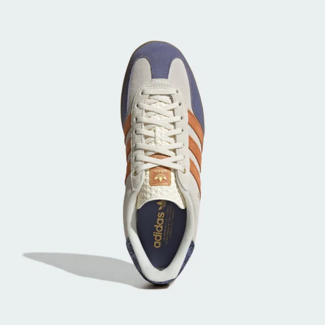 【adidas 愛迪達】Gazelle Indoor 男女 運動休閒鞋 德訓鞋 復古 低筒 米 藍橘(JQ0956)