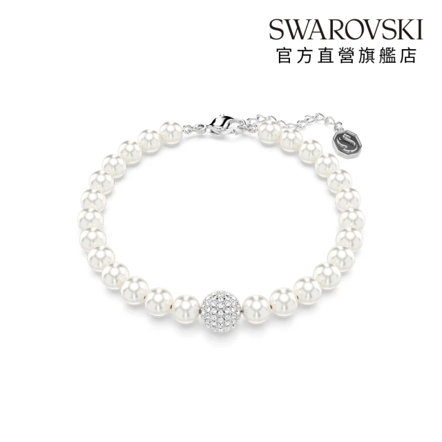 【SWAROVSKI 施華洛世奇】官方直營 Swarovski Remix Collection Strand 白色 鍍白金色 | 5669529