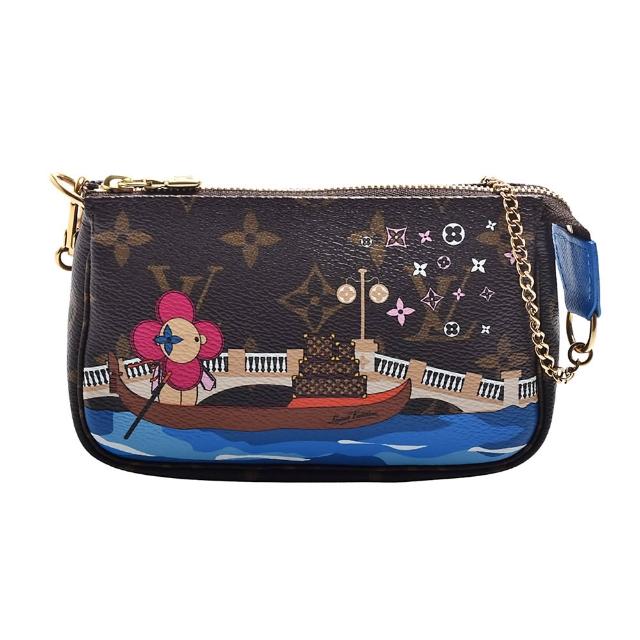 LV LOUIS VUITTON路易威登 M68489 限量 Vivienne 吉祥物威尼斯乘坐貢多拉印花圖案拉鍊迷你手提包