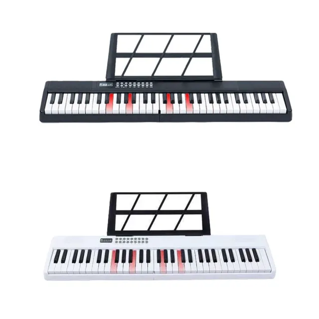 【Octave Baby 八度寶貝】力度感應MIDI+跟彈燈61鍵折疊式電子琴(折疊電子琴 兒童教學玩具 學琴練琴)
