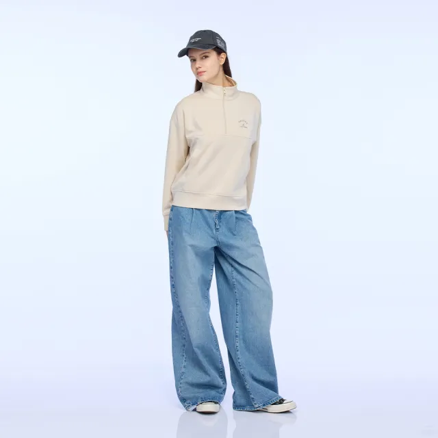 【NAUTICA】官方旗艦 女裝 質感輕柔高領長袖上衣(米色)