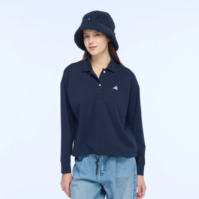 【NAUTICA】官方旗艦  女裝 俏皮活力長袖POLO衫(藍色)