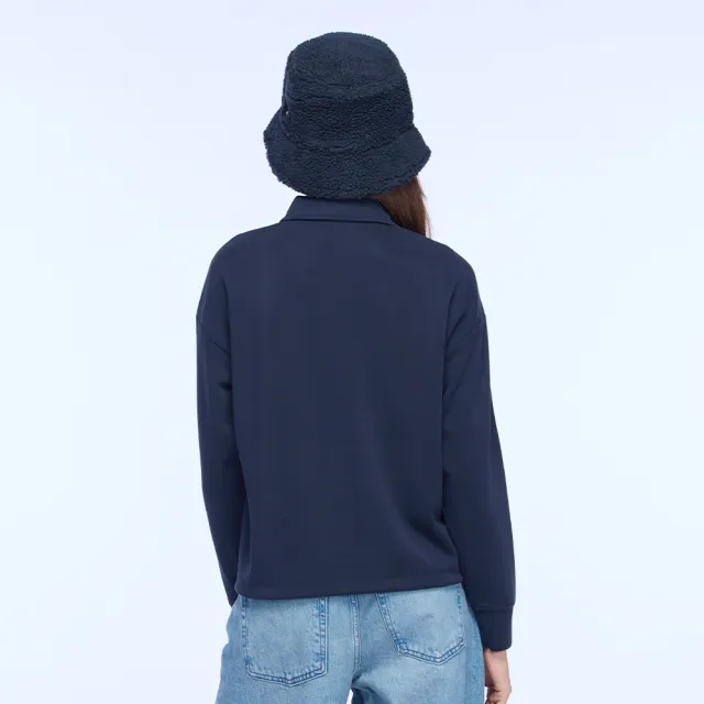 【NAUTICA】官方旗艦  女裝 俏皮活力長袖POLO衫(藍色)