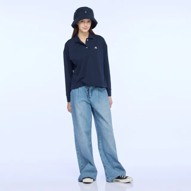 【NAUTICA】官方旗艦  女裝 俏皮活力長袖POLO衫(藍色)