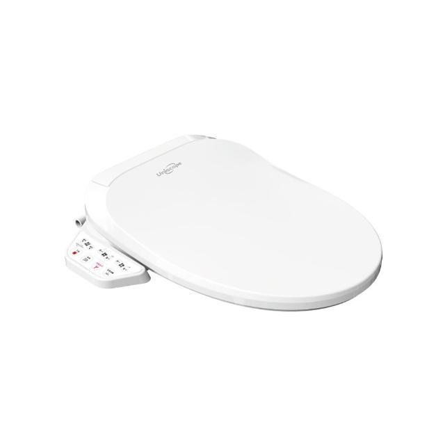 Uniscope優思 US-350A 瞬熱式免治馬桶，具備水溫調節、暖座、暖風烘乾、靜音緩降便蓋及臀部洗淨功能，電壓110V、功率1100W，適用水壓0.5~7.5kgf/cm²，尺寸52*39*9cm，重量4kg，BSMI認證R3B336，中國製造。提升衛浴舒適度，適合現代家庭使用，高效節能智慧馬桶蓋。