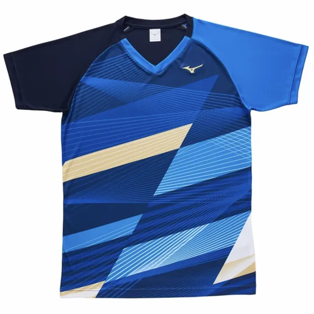 【MIZUNO 美津濃】短袖上衣 男 訓練 排球 吸濕排汗 藍 V2TACG1813