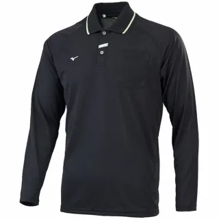 【MIZUNO 美津濃】長袖上衣 男 POLO衫 吸濕排汗 黑 32TAC53109