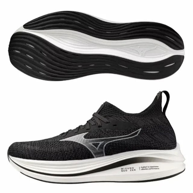 MIZUNO 美津濃】慢跑鞋男鞋運動鞋緩震一般型ZEN 黑J1GC258654 - momo