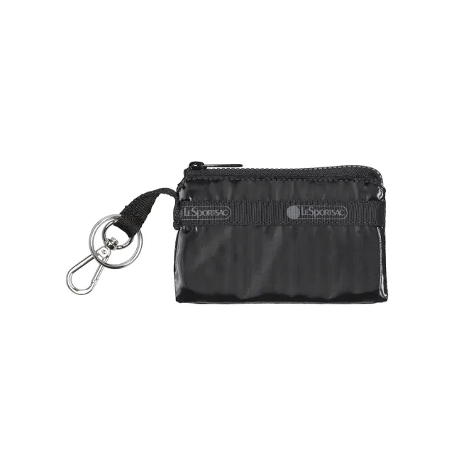 【Lesportsac】Zip Card Holder 卡夾 零錢袋 鑰匙包 卡片零錢包 吊飾(亮面黑)