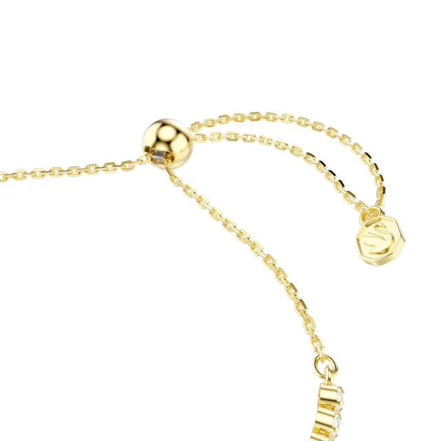 【SWAROVSKI 施華洛世奇】官方直營 Idyllia 心與箭頭手鏈 混合式切割 白色 鍍金色色調