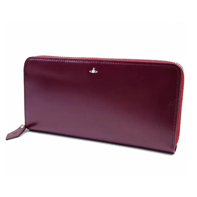 【Vivienne Westwood】經典 Logo 真皮拉鍊長錢包 紫色(3118D7A3)