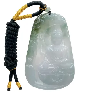 【琪臻珠寶】天然A貨翡翠糯冰種油青阿彌陀佛吊墜(阿彌陀佛佛祖_緬甸玉_八大守護神)